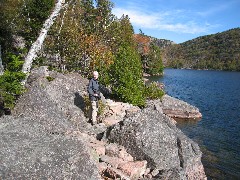 Ruth Bennett McDougal Dorrough; boardwalk Jordan pond Acadia