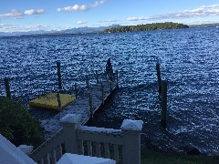Ellery Kate Wheeler; onthe dock Airbnb in Alton, NH