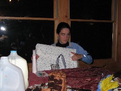 Kat Wheeler; opening birthday gift