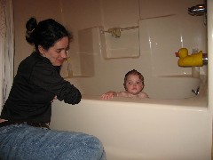 Kat Wheeler; Ellery Wheeler; Ellie taking a bath