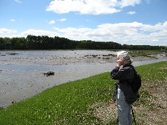 Ruth Dorrough (talking to Ben); Lubberland Creek Preserve; Newmarket, NH