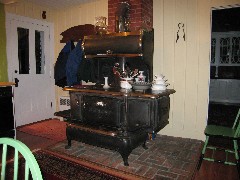 Old fire stove in the Arbor House in Peterborough New Hampshire