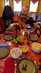 Ellery Kate Wheeler; Ruth Dorrough; Katherine McDougal Wheeler McCandless; Thanksgiving dinner; 72 Main Street Bradford NH