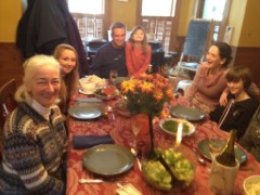 Thanksgiving Dinner; Ruth Dorrough; Kate McCandless; Kurt McCandless; Ellery Kate Wheeler; Katherine McDougal Wheeler McCandless; Jacob Grant Wheeler; 72 Main Street Bradford NH