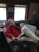 Dan Dorrough; Izzy dog; Main Street Bradford, NH