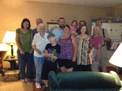 Amanda Clabaugh; David Dorrough; Julia (Judy) Dorrough; Spencer Tate Clabaugh; Matthew, Jolene, Darrah Clabaugh; Becky Dorrough Diment; Ruth Bennett McDougal Dorrough; Dan Dorrough; family reunion