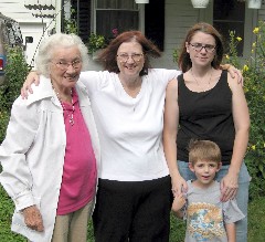 Judy Dorrough; Becky Diment; Amanda Claybaugh; Spencer Tate Claybaugh; at mom s (Julia Dorrough s) house