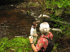 Ben Dorrough; Ruth Bennett McDougal Dorrough; Dwarfskill stream behind Ben s cabin
