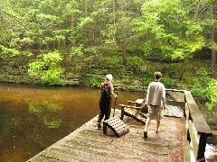 Ruth Dorrough; Ben Dorrough; Dwarfskill stream behind Ben s cabin