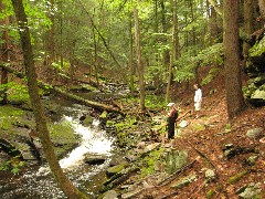 Ruth Dorrough; Ben Dorrough; Dwarfskill stream behind Ben s cabin