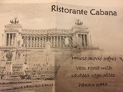 Menu; Ristorante Cabana