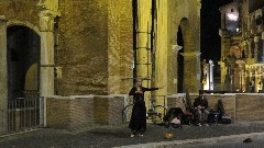 street performer; Rome; Hostaria Da Gigetto