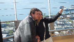 tourists at Seattle Space Needle