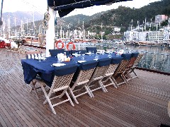 Trips; Turkey; dinner table; Gulet