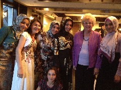 Celia Wilson and graduating girls; Turkey; Palandoken Dedeman Ski Lodge Esurum; Teachers School Graduation