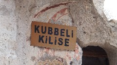 sign Kubbeli Kilise Soganli Valley Nevsehir, Turkey