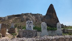 tombstones; Hike from Uchisar Goreme