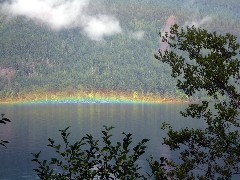 Rainbow ON Crescent Lake; Washington State; Olympic National Park