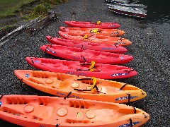 Kayaks at Crescent Lake; Washington State; Olympia National Park