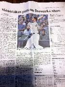 Newspaper article about the game that we watched in Milwaukee