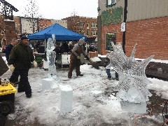 ice sculptures; Coach Street & Main Street; Canandaigua, NY