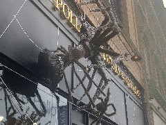 Holloween spiders in front of Dave Pollart studio