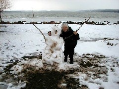 Ruth Bennett McDougal Dorrough; snowman; Kershaw PArk Canandaigua NY