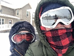 Ruth Bennett McDougal Dorrough; Dan Dorrough; heavy snow gear
