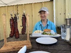 Clothesline Bacon ; Ruth Bennett McDougal Dorrough; Kix Restaurant; Canandaigua, NY