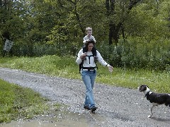 Jacob Wheeler; Kat McDougal; dog; Bristol Hills Branch of the FLT near the jump off