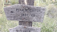 Arizona; Sonoran Desert - Peralta Cave Loop Trail
sign Peralta Canyon Trail 102
dutchman