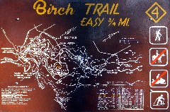 Hiking; Day Trips; Letchworth Park;
sign Birch Trail
