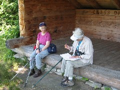 Ruth Dorrough; Jean Bub; shelter; Rattlesnake Hill