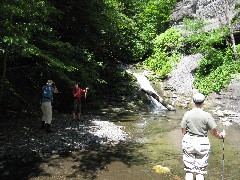 Jean Bub; Lyn Jacobs; Ruth Dorrough; waterfalls; Seneca Point