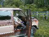 Ruth Dorrough; Hiking Erie Canal trail Utica brown van