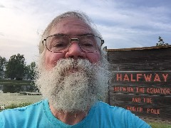 Dan Dorrough; Dorchester, WI
sign Halfway between the Equator and the North Pole