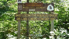 IAT; 
sign Wood Lake Segment
Shay Locomotive Railroad Grade
Rib Lake Lumber Company