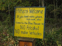 FLT Fall Campout hiking nct m-12
sign Hikers Welcome ;