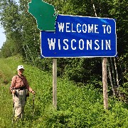 Ruth Bennett McDougal Dorrough; NCT; Hoyt Rd; Michigan/Wisconsin Border; Saxon, WI
sign Welcome to Wisconsin