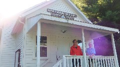 Beth Keloneva; Ruth Bennett McDougal Dorrough; Hiking; 
Birch Grove Schoolhouse; Michigan; White Cloud; cabin