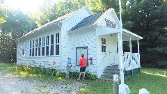 Ruth Bennett McDougal Dorrough; Beth Keloneva; Hiking; 
Birch Grove Schoolhouse; Michigan; White Cloud; cabin