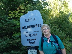 Mary Coffin; NCT; Minnesota; Border Route
sign B W C A Wilderness
Superior National Forest