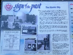 NCT Great Miami River Trail; Piqua Ohio; BT
sign sign of the past; The Atomic City