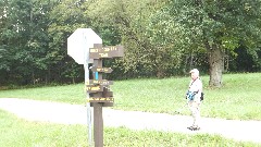 Ruth Bennett McDougal Dorrough;
sign North Country Trail; Route 308; Road Walk 2 miles; Parking; Pleasant Valley Road- 5 mi