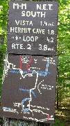 map/sign M-M NET South
Vista 1 4 mi
Hermit Cave 1 9
+ loop 4 2
Rt 2 3 8 mi